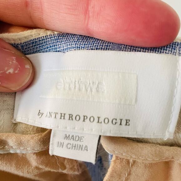 Anthropologie Coastal Stripe Wide Leg Pants with Belt - Picture 7 of 8